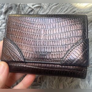 Givenchy Iridescent Croc-Embossed Leather Card Wallet - Black
